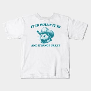 It Is What It Is And It Is Not Great Funny Possum Kids T-Shirt